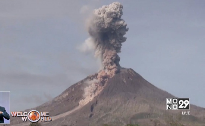 ภูเขาไฟ “สินาบุง” ปะทุในอินโดนีเซีย