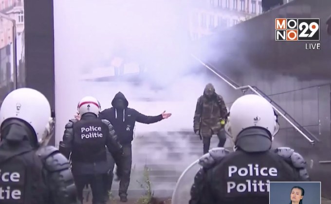 ประท้วงต้านข้อตกลงผู้อพยพ UN ในบรัสเซลส์