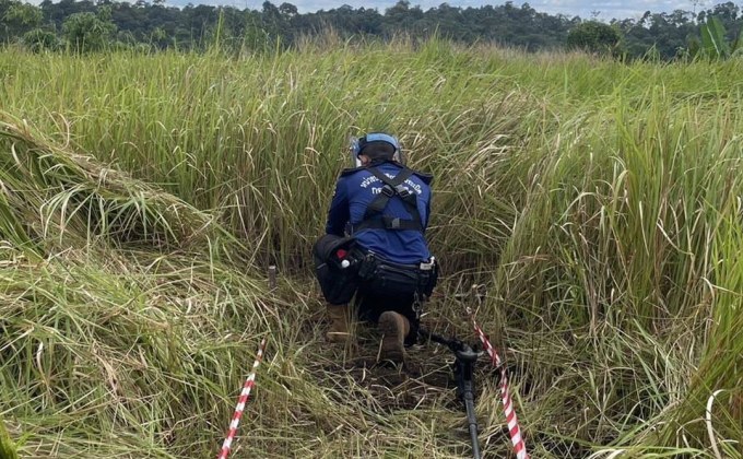 กองทัพไทยคืบหน้าเก็บกู้ทุ่นระเบิดบ้านชำราก 1.46%