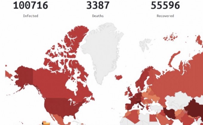 ยอดผู้ติดเชื้อโควิด-19 ทั่วโลกทะลุ 1 แสนราย