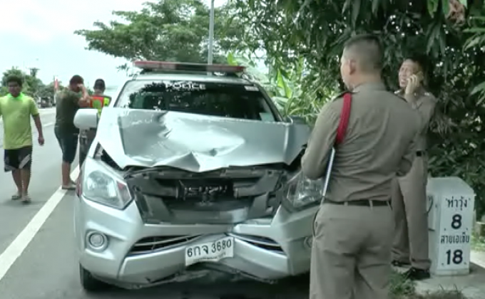 กระบะตำรวจชนรถจักรยานยนต์เสียชีวิต จ.ลพบุรี