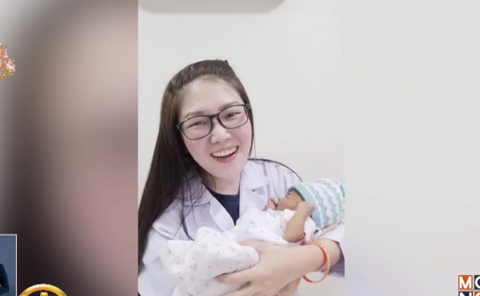 “หมอมน”ดีใจได้อุ้ม”น้องหนึ่ง” ทารกที่ช่วยทำคลอด