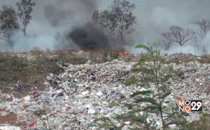 อพยพชาวบ้านรอบพื้นที่ไฟไหม้บ่อขยะ จ.ปราจีนบุรี