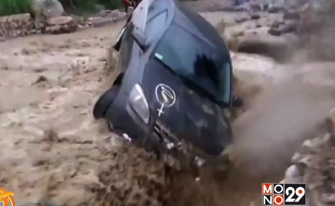 นาทีชีวิตของผู้ประสบเหตุน้ำท่วมในเปรู