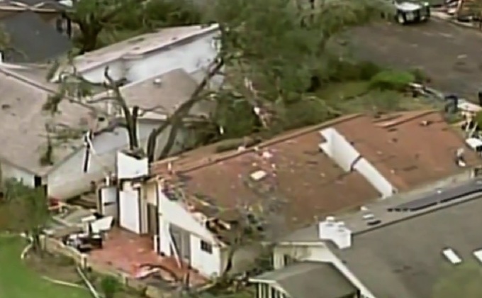 พายุถล่มรัฐเท็กซัสในสหรัฐฯ