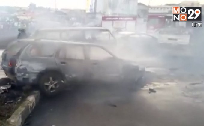 ​รถบรรทุกน้ำมันระเบิดบนถนนในไนจีเรีย