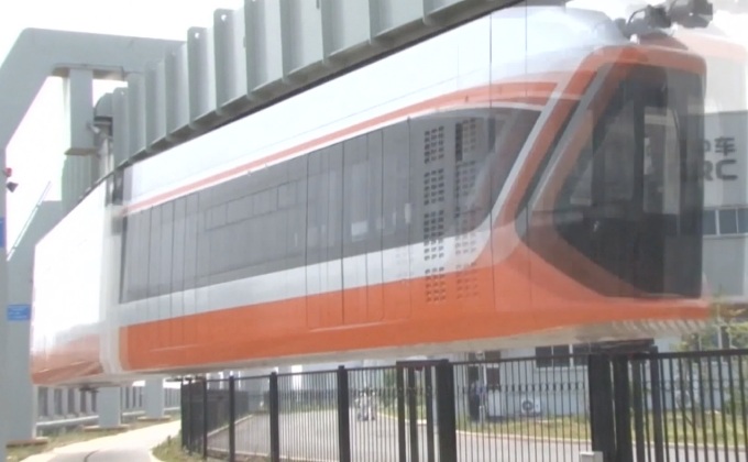 จีนทดสอบรถไฟลอยฟ้าความเร็วสูง