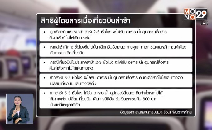​สิทธิผู้โดยสารเมื่อถูกยกเลิกเที่ยวบิน-ล่าช้า