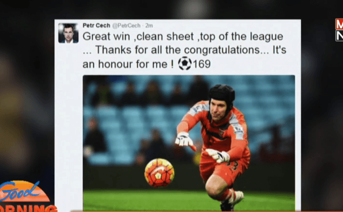 “เช็ก” ปลื้มภรรยาอบขนมปังฉลองสถิติคลีนชีท