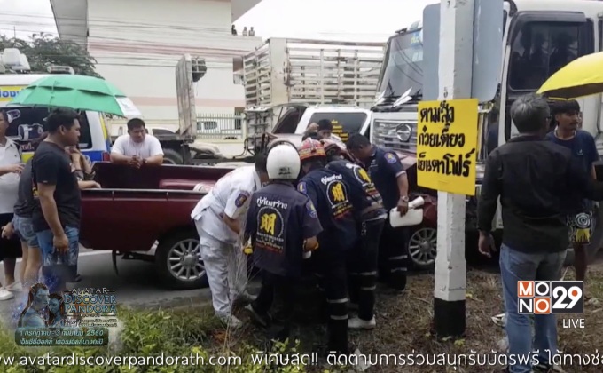 พ่อเฒ่า 76 ปี วูบขับรถข้ามเลนชนรถพ่วงเสียชีวิต