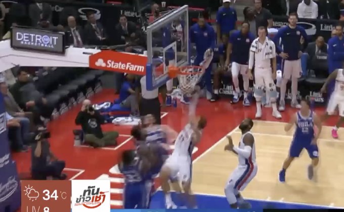 “กริฟฟิน” กด 50 แต้มนำพิสตันส์ต่อเวลาเฉือนซิกเซอร์ส