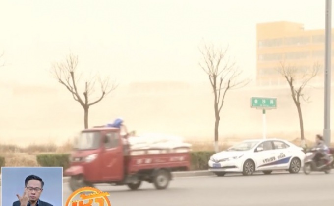 พายุทรายพัดถล่มมณฑลส่านซีของจีน