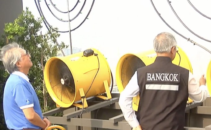 ​กทม.พ่นละอองน้ำบนอาคารสูง ลดฝุ่นPM 2.5