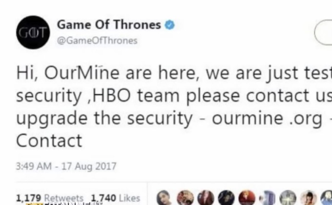 HBO โดนหนัก แฮกเกอร์เจาะโซเซียลมีเดีย ป่วนโพสข้อความท้าทาย