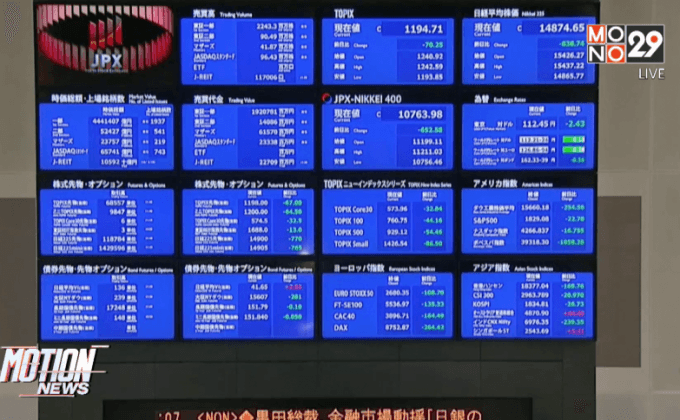 ตลาดหุ้นญี่ปุ่นร่วงต่ำสุดในรอบ 16 เดือน