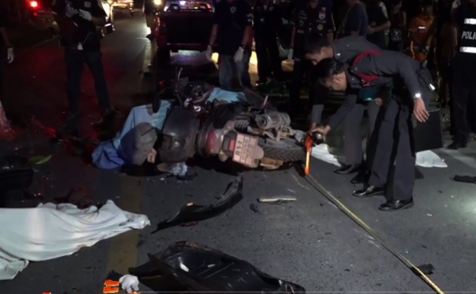 รถจักรยานยนต์ชนประสานงาเสียชีวิต 3 คน