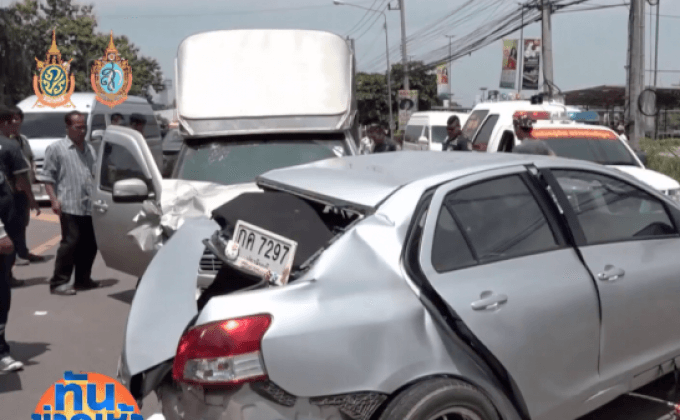 ชนสยอง 3 คันรวด ดับคาที่ 1 ศพ