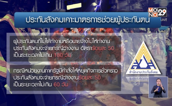 บอร์ดประกันสังคมเคาะมาตรการช่วยผู้ประกันตน