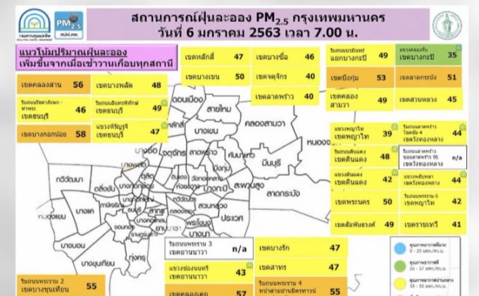 ค่าฝุ่น PM2.5 กทม.-ปริมณฑล พุ่งเกิน