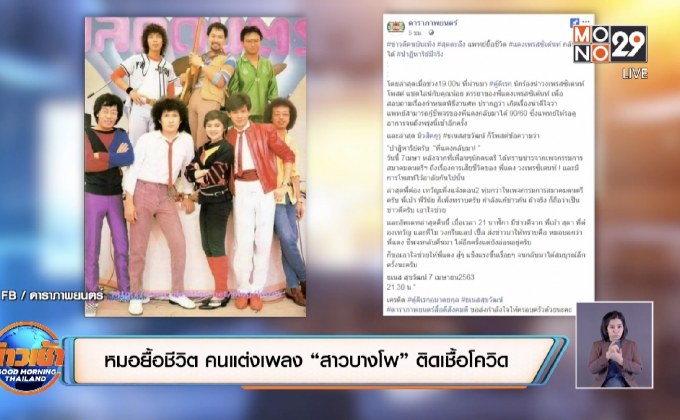 หมอปั๊มหัวใจยื้อชีวิต คนแต่งเพลง “สาวบางโพ” ติดเชื้อโควิด-19