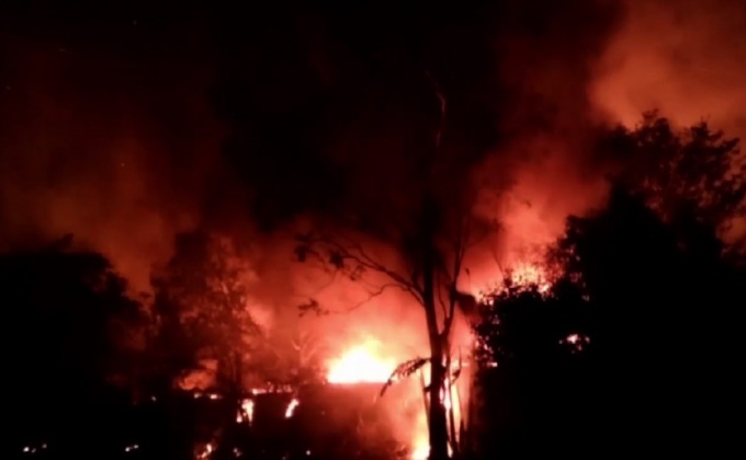 ไฟไหม้โกดังรับซื้อของเก่า จ.ปราจีนบุรี