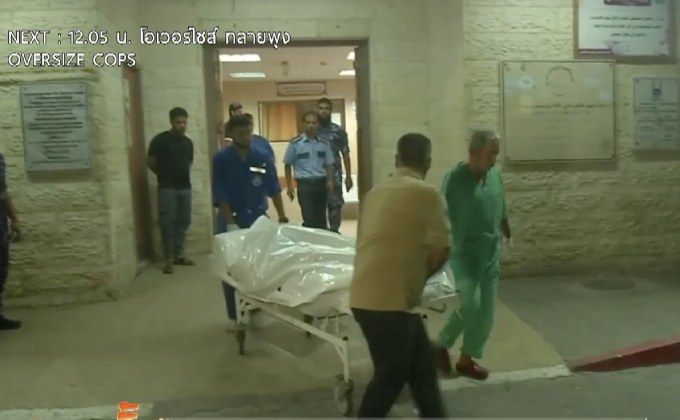 ​หญิงปาเลสไตน์และลูกเป็นเหยื่อการโจมตีทางอากาศ