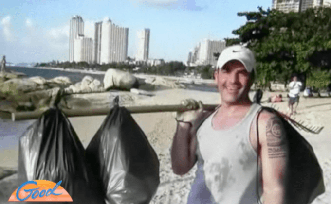 ต่างชาติเก็บขยะหาดวงศ์อมาตย์  เมืองพัทยา