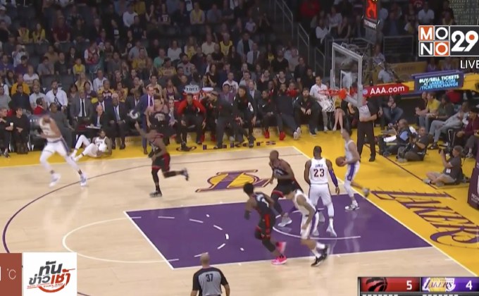 แร็พเตอร์สบุกขย้ำเลเกอร์ส ศึกยัดห่วง NBA