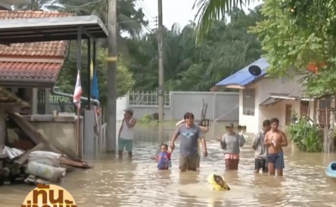 หลายพื้นที่ภาคใต้ ระดับน้ำเริ่มลดลง