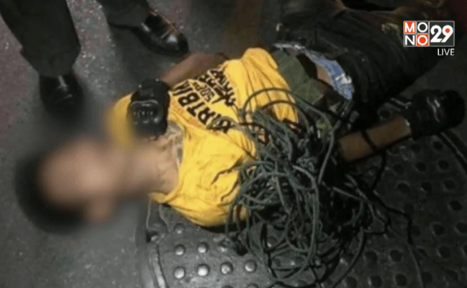 ตำรวจเผยชายขึงเชือกดักรถไม่ใช่อาสาสมัคร