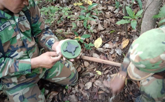 เจอโทรศัพท์ทหารเขมราแถวภูมะเขือ หลักฐานชัดลักลอบวางทุ่น PMN-2