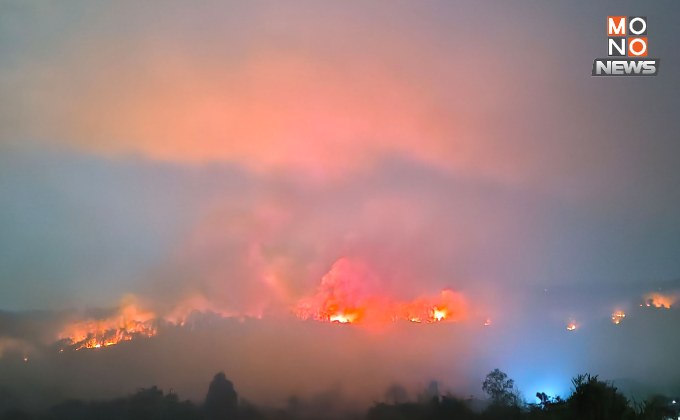 ยังลามไม่หยุด! ไฟป่าลุกไหม้เขาคอกช้างวันที่ 3 เสียหายแล้วเกือบ 800 ไร่