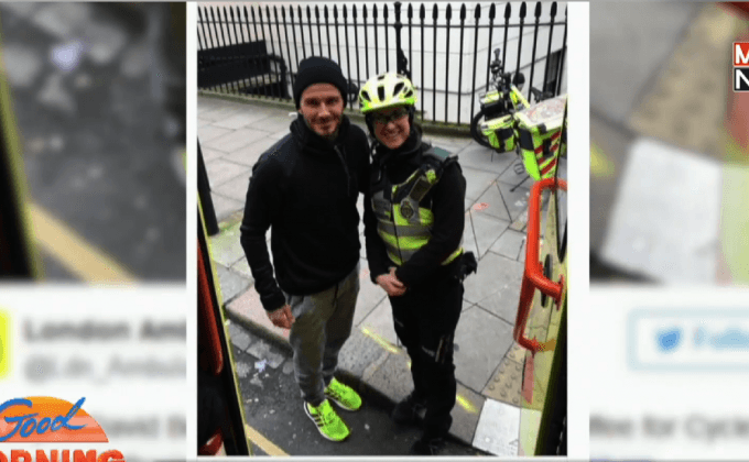 “เบ็คส์” ใจดีซื้อเครื่องดื่มร้อนแจกเจ้าหน้าที่กู้ภัย