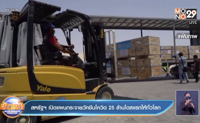 สหรัฐฯ เปิดแผนกระจายวัคซีนโควิด 25 ล้านโดสแรกให้ทั่วโลก