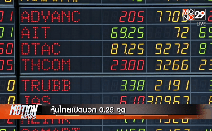 หุ้นไทยเปิดบวก 0.25 จุด