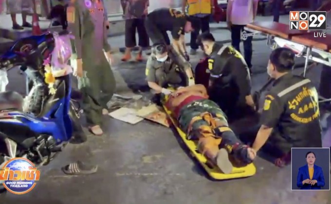 อุทาหรณ์ ลืมเอาขาตั้งจยย.ขึ้น พลิกคว่ำบาดเจ็บ
