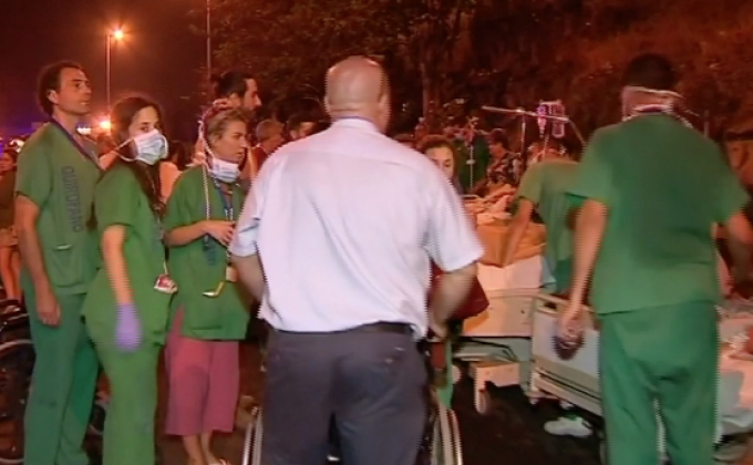 อพยพผู้ป่วยหนีไฟไหม้โรงพยาบาลในสเปน