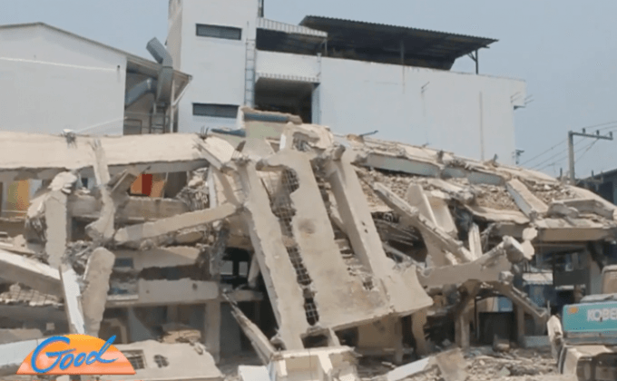 ตึก 4 ชั้นถล่มกลางเมืองพัทยา โชคดีไม่มีผู้บาดเจ็บ