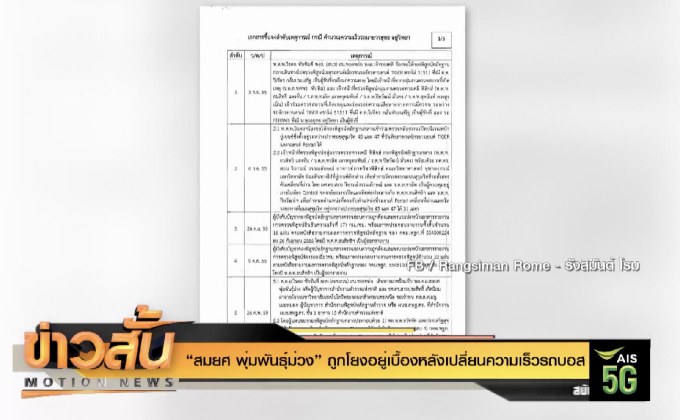 “สมยศ พุ่มพันธุ์ม่วง” ถูกโยงอยู่เบื้องหลังเปลี่ยนความเร็วรถบอส