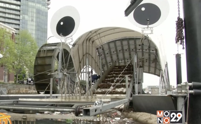 เมืองบัลติมอร์ของสหรัฐฯ ติดตั้งเครื่องเก็บขยะในน้ำ