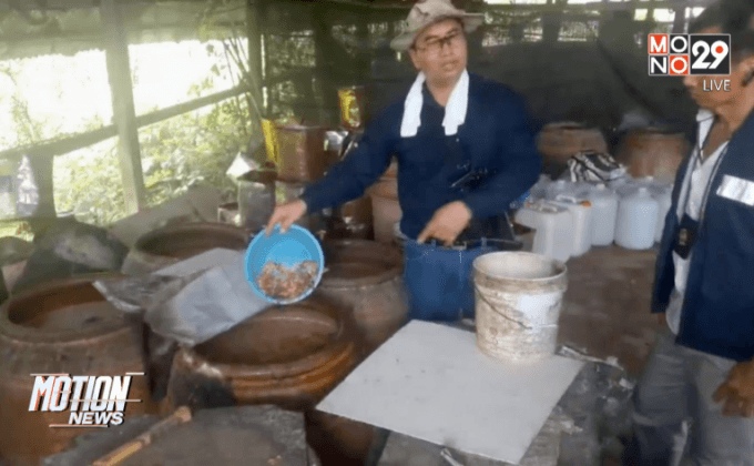 จับกุมแหล่งผลิตสุราเถื่อน จ.ชลบุรี