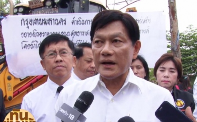 กทม.รื้อต้นไม้ ขยายถนนข้ามคลองชักพระ