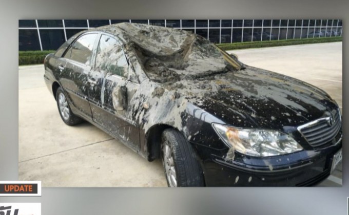 เครนยกปูน ตกใส่หลังคารถ ทับคนขับเจ็บ