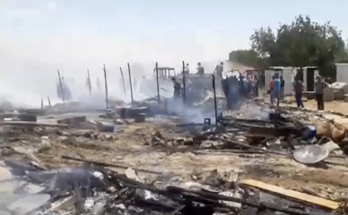 เพลิงไหม้ค่ายผู้อพยพในเลบานอน