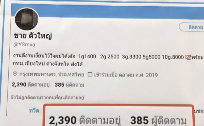 จับหนุ่มเปิดทวิตเตอร์หลอกขายยา