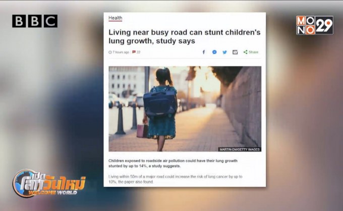 วิจัยชี้มลพิษอากาศขัดขวางการเติบโตปอดเด็ก