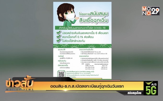 ออมสิน-ธ.ก.ส.เปิดลงทะเบียนกู้ฉุกเฉินวันแรกออมสิน-ธ.ก.ส.เปิดลงทะเบียนกู้ฉุกเฉินวันแรก