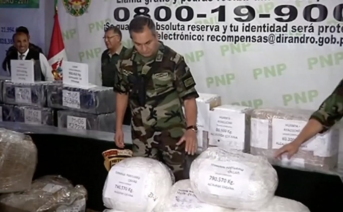 ตำรวจเปรูยึดยาเสพติดได้กว่า 2.5 ตัน