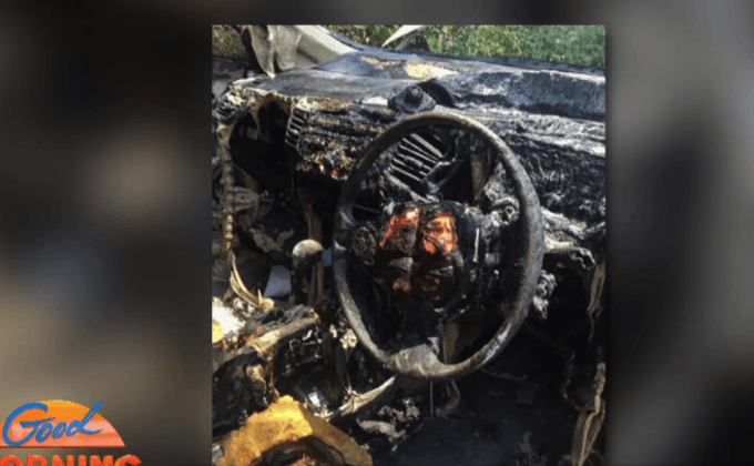 เสียบชาร์ตแบตในรถ เกิดระเบิด เจ็บ 3 ราย