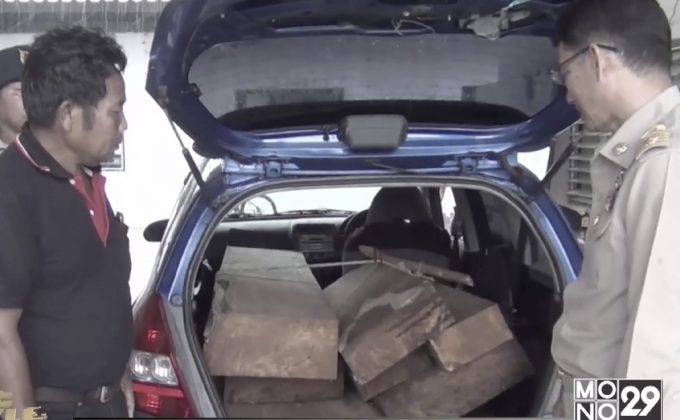 ยึดไม้ประดู่เถื่อนก่อนลักลอบส่งประเทศเพื่อนบ้าน